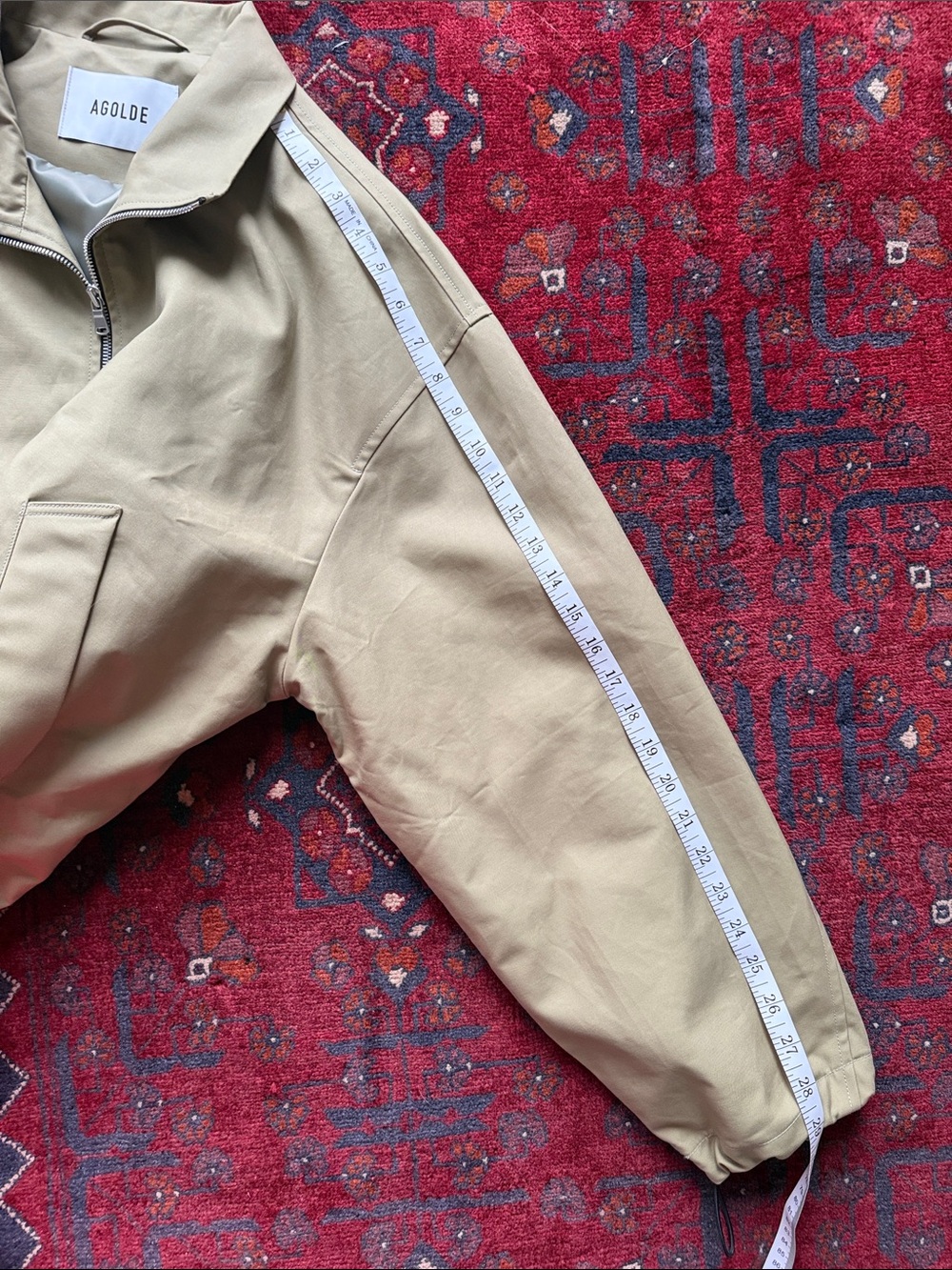 Agolde Laurie Green Bomber Cotton Jacket with toggles - Picture 7 of 10